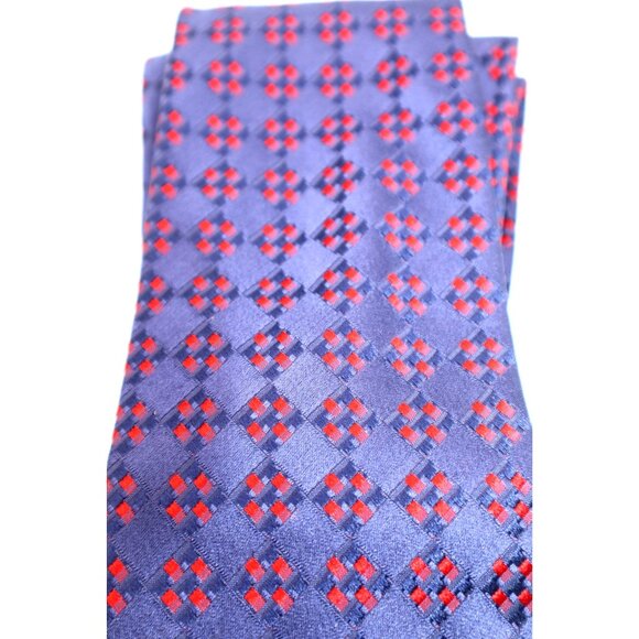 Façonnable Silk Tie Geometric Navy Red Business/Wedding Chic Aesthetic - Picture 2 of 5